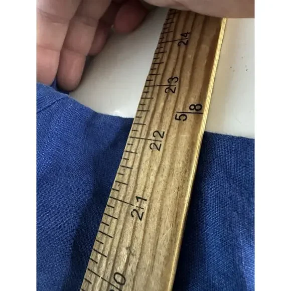 Rachel Zoe XL Women Button Up Shirt Blue 100% Linen Long Sleeve E0 - Picture 5 of 8